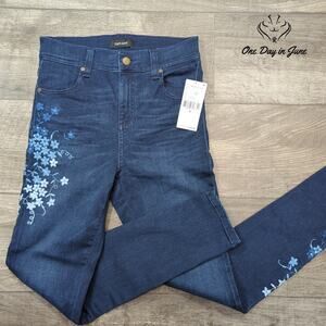 Karen Kane Embroidered Ankle Jeans Size 6
